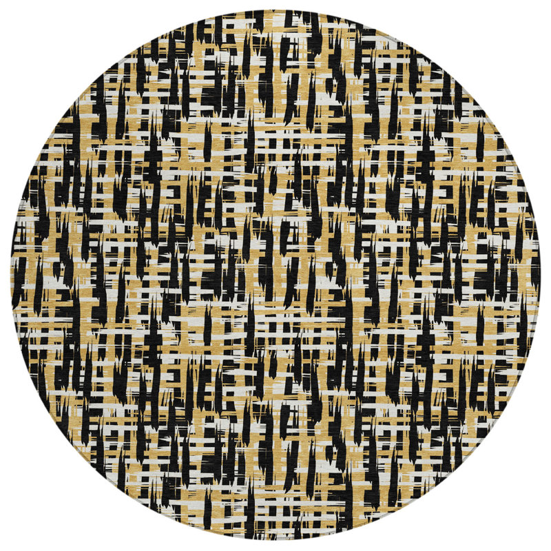 Tapis rond noir 8 po