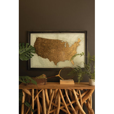 FRAMED USA PRINT UNDER GLASS