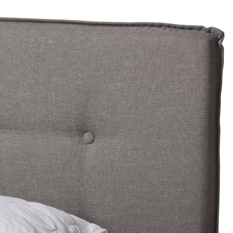 Julian Upholstered Standard Bed, Full, Light Gray