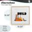 «Build with Orange Bulldozer», reproduction d'art sous verre, conception de Kim Allen-442592215-442592216