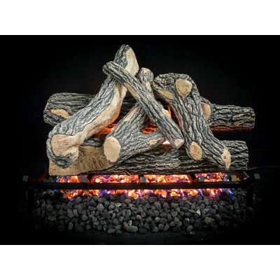 Great Oak Premium Gas Logs for Vented Fireplaces, Natural Gas or Liquid Propane