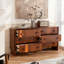 Armoire d'appoint en bois manufacturé brun foncé