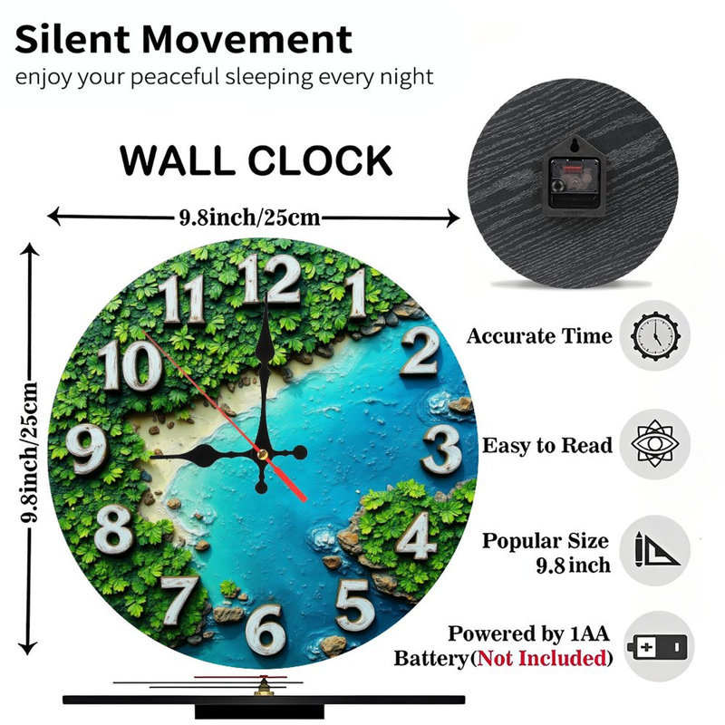 Horloge murale en résine tropical