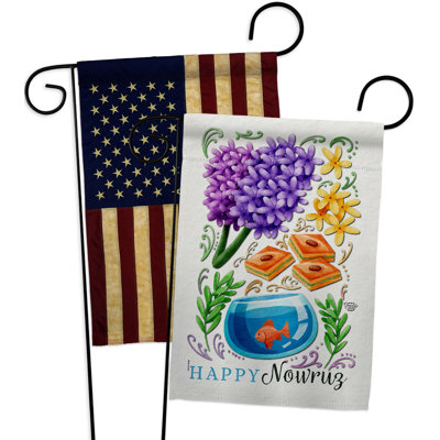 Drapeau de jardin en polyester 2 côtés 1 pi 5 po x 1 pi
