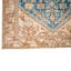 Tapis unique en laine bleu / beige 3 pi 4 po x 9 pi 9 po années 1990