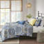 Courtepointe réversible avec coussins décoratifs - Motif médaillon lavable 100% microfibre lavable-119448515-119448516