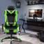 JL Comfurni Adjustable Reclining Ergonomic Faux Leather Swiveling PC & Racing Game Chair with Footrest-59230199