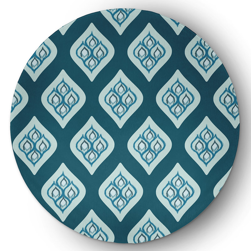 Chenille Floral Indoor Rug, Round 5'