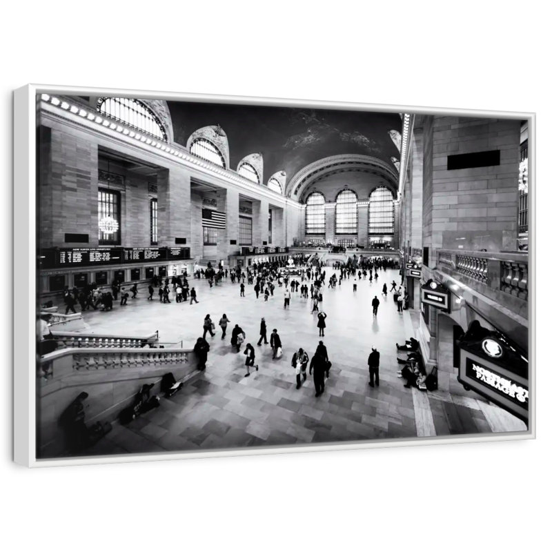 Grand Grand Central, 25 po x 17 po, Cadre flottant en bois naturel