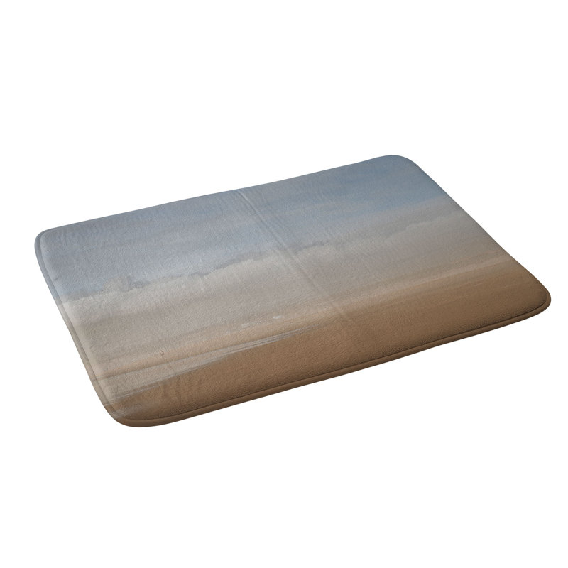 Hello Twiggs Watercolor Beach Memory Foam Bath Mat, Single - 17" L x 24" W