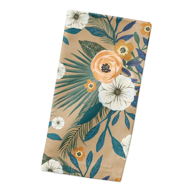 Serviette en coton 10 "Tropical, Brun clair