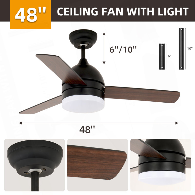 Ventilateur à lame droite minimaliste 48 pouces