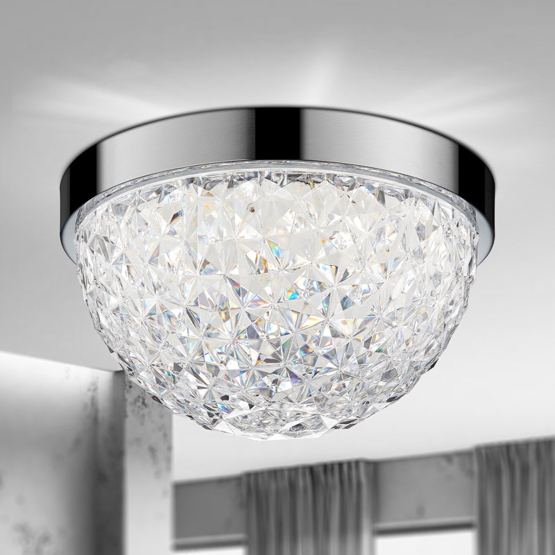 Plafonnier encastré Castor Crystal, Chrome