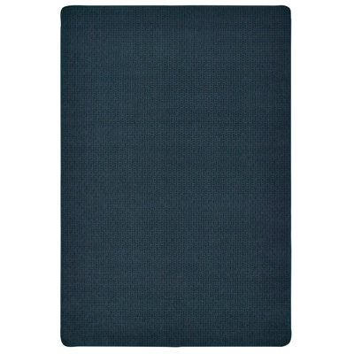 Tapis bleu marine à blocs de texture doux au toucher