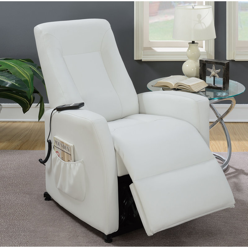 81.28cm Wide Faux Leather Lift Assist Standard Recliner, White