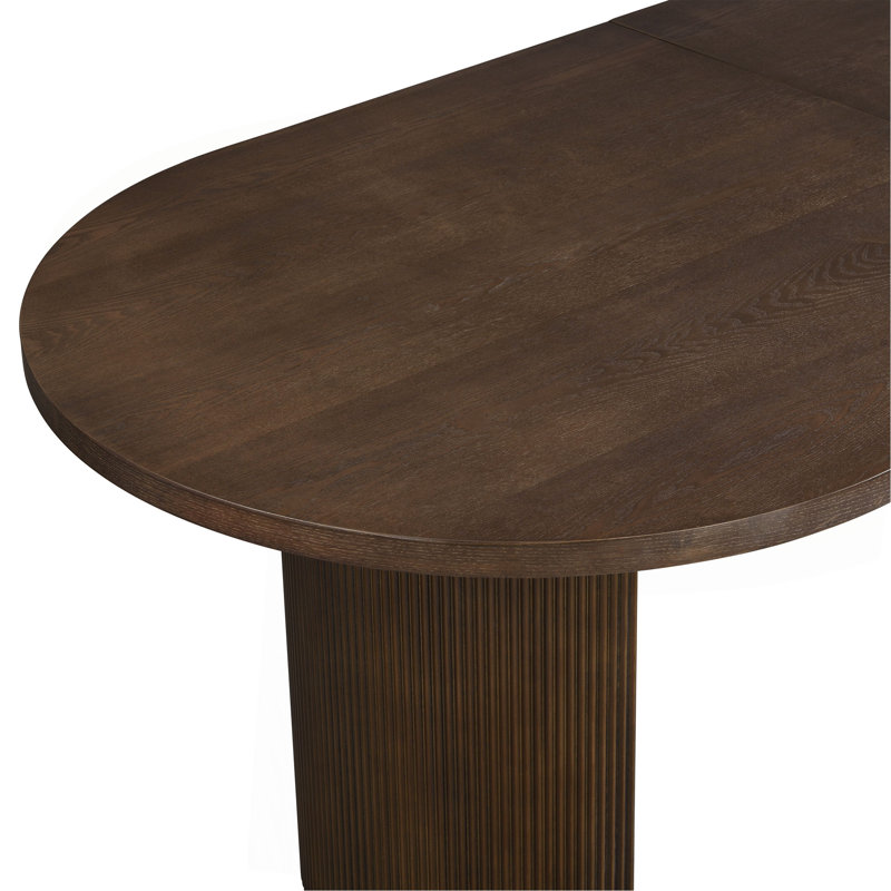 Table de salle à manger ovale à double piédestal, Noyer