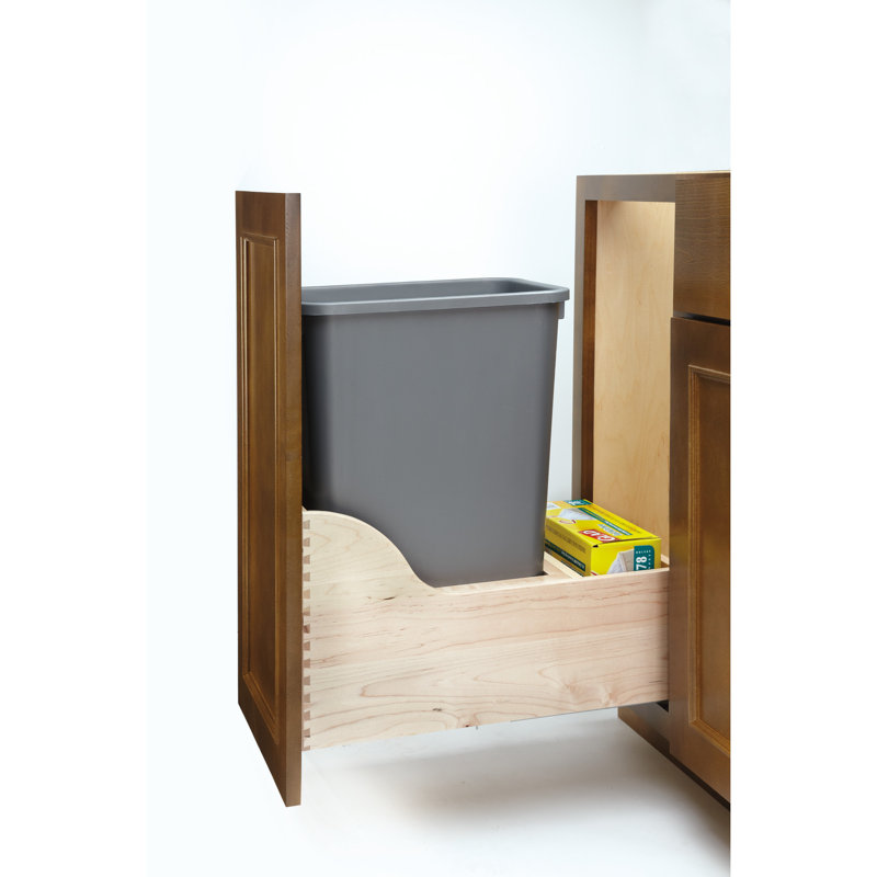 Poubelle coulissante simple Rev-A-Shelf, 50 pintes, avec glissières à fermeture en douceur, H 19,5 po x l 12 po x P 21,66 po