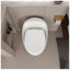 Toilette simple en forme d'œuf, 1,28 GPF, céramique blanche brillante avec siège à dégagement rapide