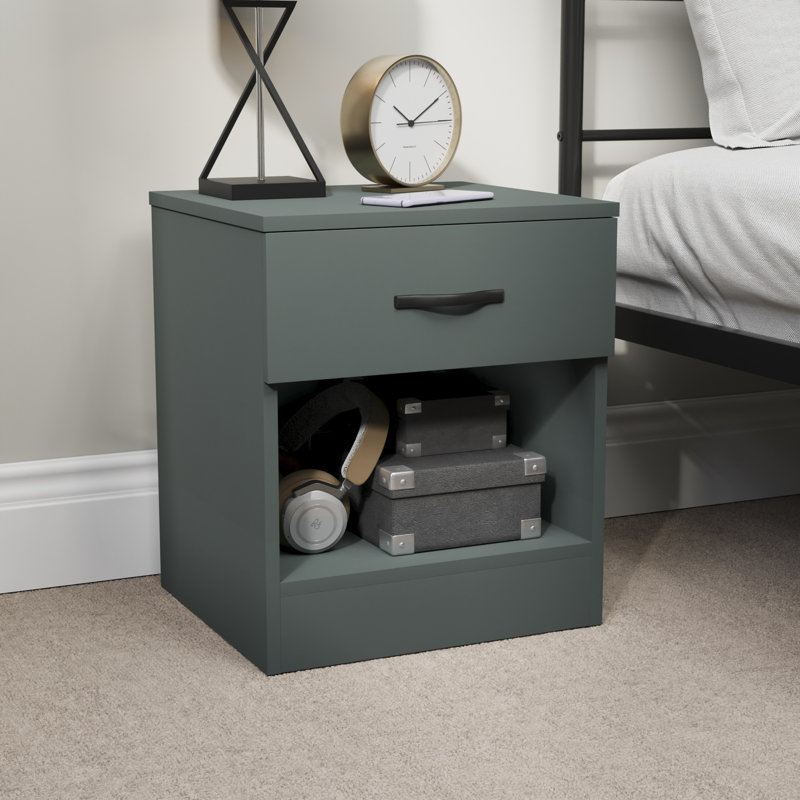 Maybery 1 Drawer Bedside Table, Jasper Green