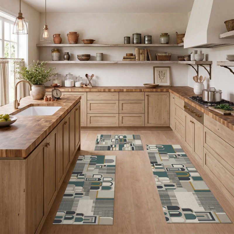 Tapis de cuisine géométriques antidérapants lavables