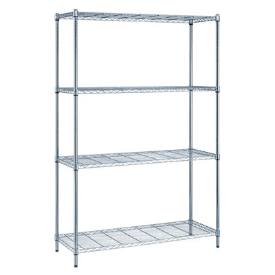 Adjustable Wire Black Epoxy 4 Shelves 72" H x 36" W x 24" D