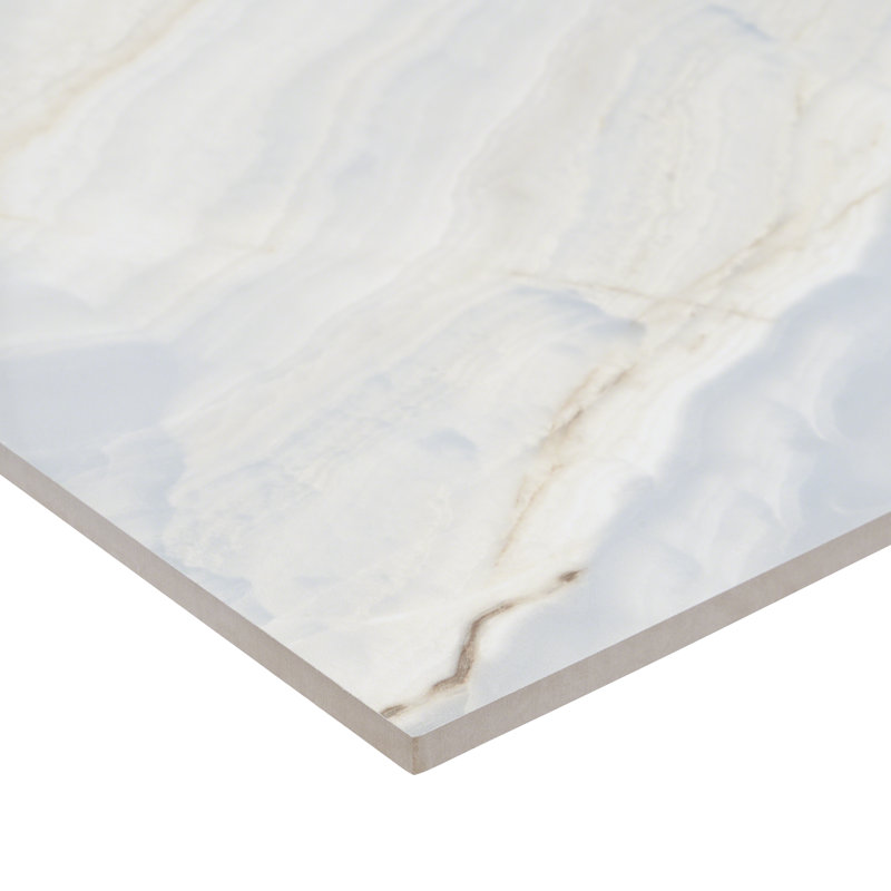 Carreau de marbre et de mur en porcelaine 24 po x 24 po Selene Onyx, Bleu / beige