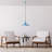 Elegant Light Blue Chandelier, Adjustable Height 11.8 to 46.1 Inches | Metal Body, Ø11.8 x 2.8 Inches Base Plate | 1 x E27 Socket, Max 40W (Bulb Not Included) | Stylish Lighting for Modern Home Decor-1200148702-1200148701