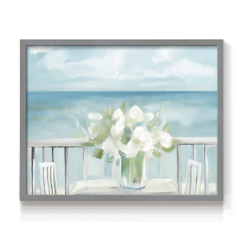 Série florale-XXXVII - reproduction encadrée, H 16 po x l 20 po, Gris