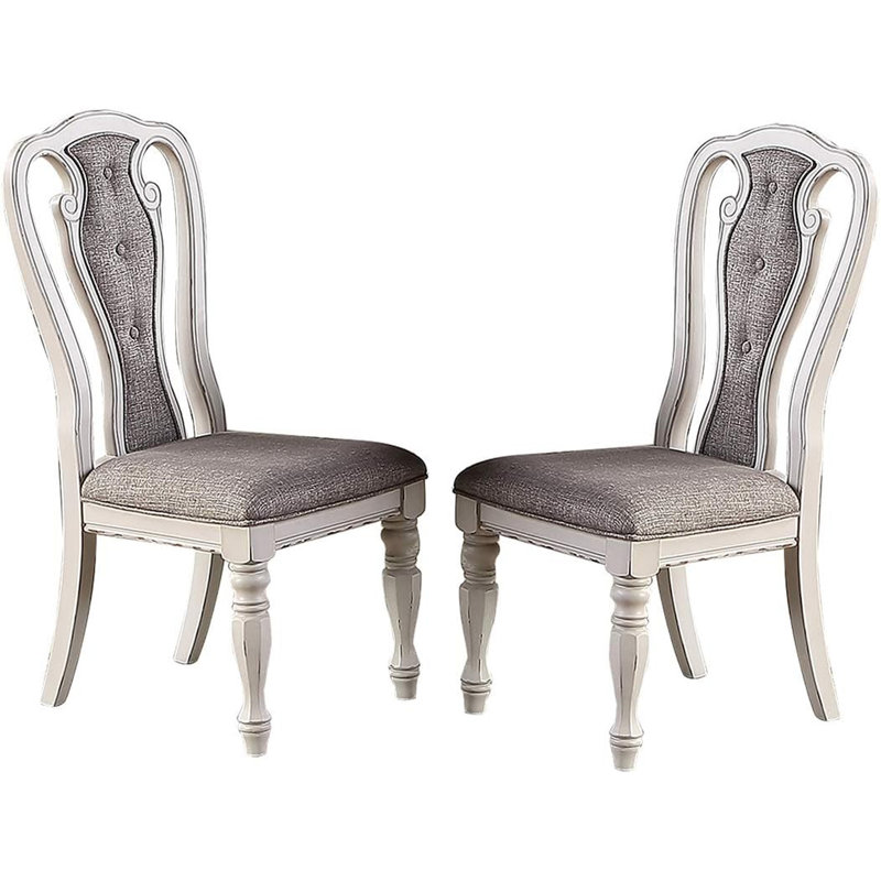 Ensemble de 2 chaises de salle à manger rembourrées capitonnées de conception unique