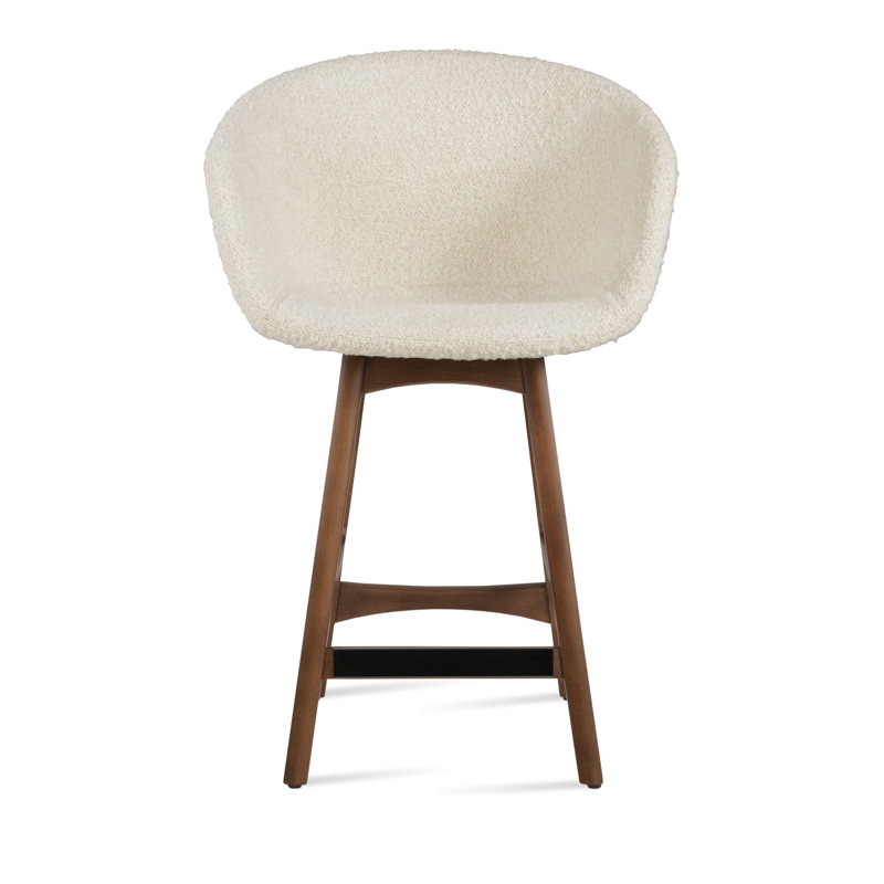 Tabouret Tribeca PR, Tabouret de bar (siège d'une hauteur de 29 po), Noyer, Similicuir noir