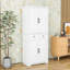 Armoire de cuisine avec 2 tiroirs, 6 tablettes de porte, 3 tablettes réglables et 3 tablettes coulissantes-1637657011