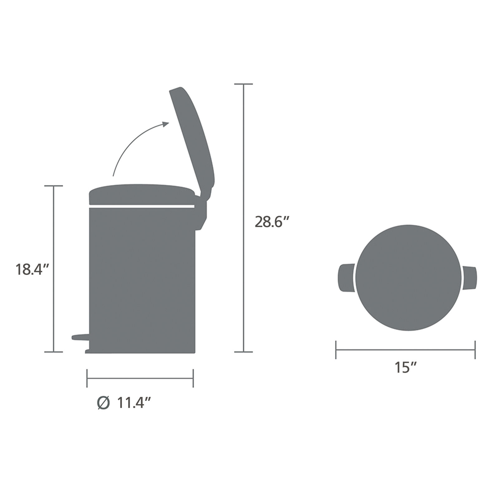Brabantia Newicon 5.3gal Step-On Can, Metallic Gold