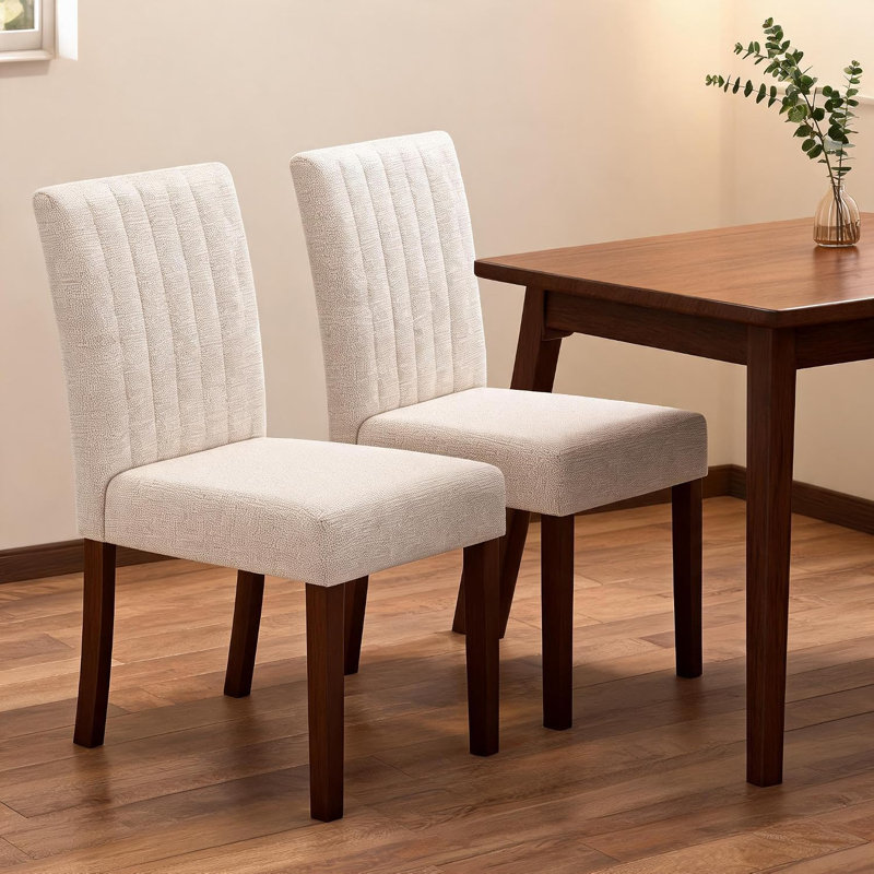 Ensemble de 2 chaises de salle à manger capitonnées, style Parsons, sièges rembourrés