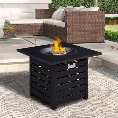 Table de foyer d'extérieur au gaz propane auto-allumant 32 000 pouces avec couvercle imperméable 32 pouces