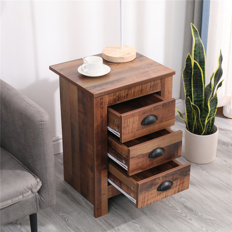 40cm W Manufactured Wood Bedside Table