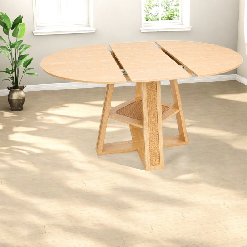 Extendable Walnut Dining Tables (table only, no chairs, complete with top and legs), Modern Storage, Tan*Natural Wood