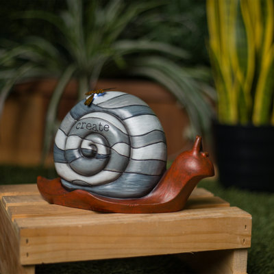 Statue escargot Khorawa avec lumière DEL à énergie solaire