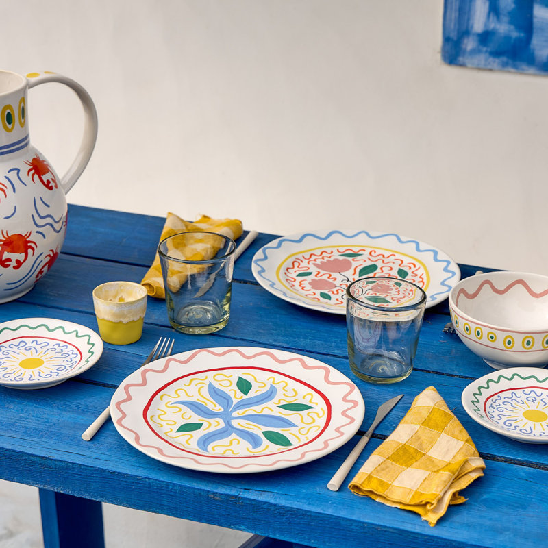 Summer Bliss Handmade Stoneware Dinner Plate