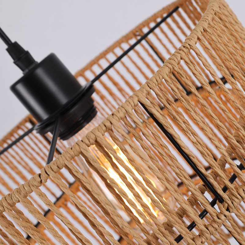 Luminaire suspendu simple en rotin à 1 lumière Lonnie