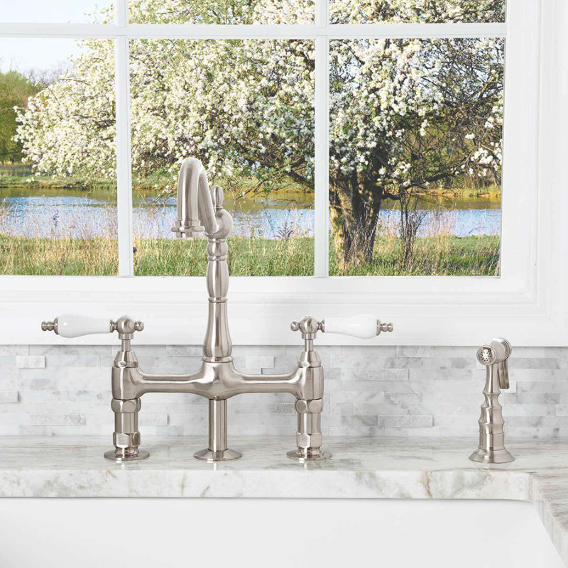 Chevington Kitchen Faucet with Side Spray, Brushed Nickel