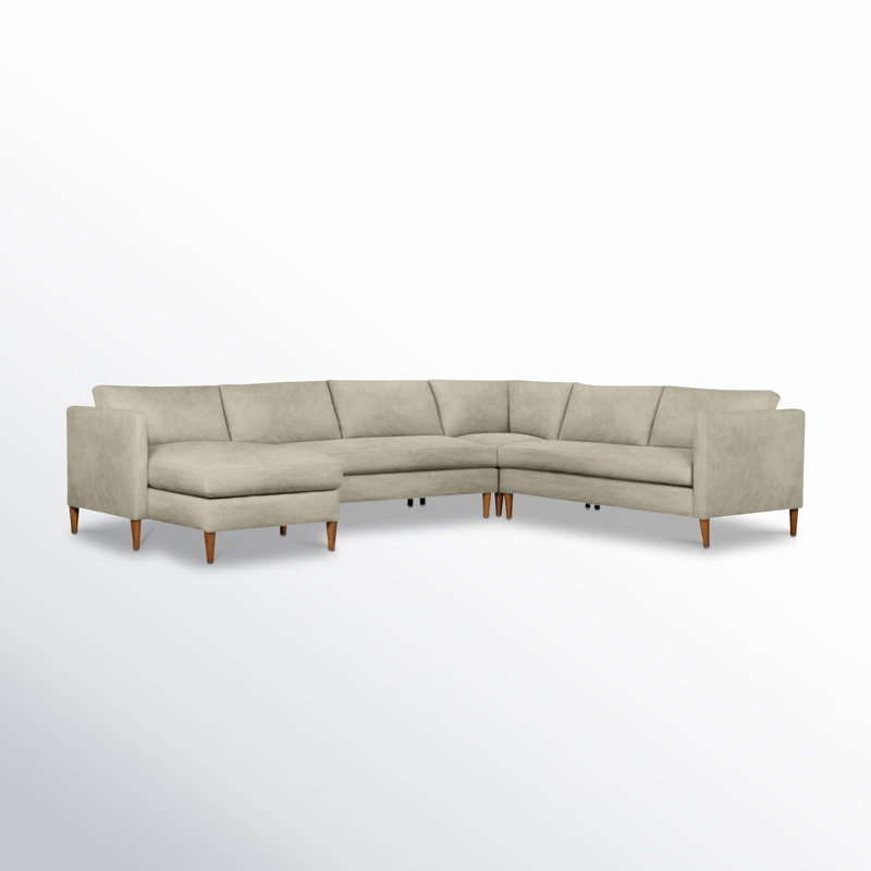 Clifford 4-Piece Upholstered Custom Sectional, Left Hand Facing, Bella Beach Performance Velvet