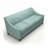 Berlin Sofa with Flared Arms, Light Blue Polyester Upholstery, Engineered Wood Frame, Made in USA