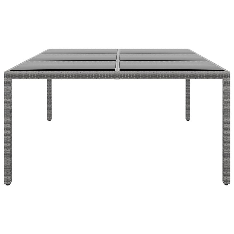 Garden Table Poly Rattan Furniture, 75 x 200 x 150cm, Grey