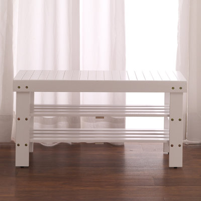 Contemporary Style Premium Solid Wood Shoe Bench