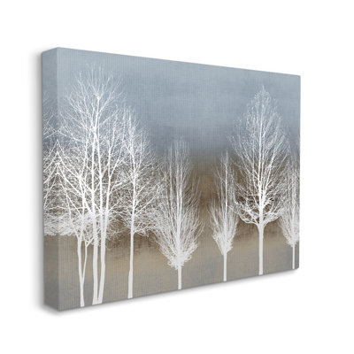 «Abstract Forest Line White Bare Tree Silhouettes» par - Impression