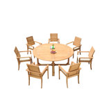 Algrave Round 8 - Person 72" Long Teak Dining Set