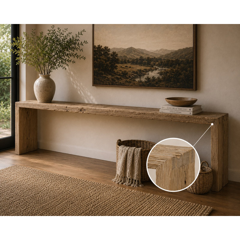 120'' Solid Wood Console Table, 34" H x 120" W x 15" D