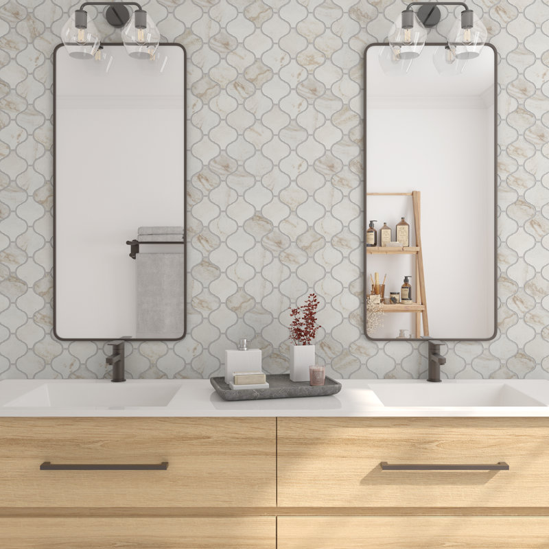 Itona 3" x 3" Ceramic Arabesque Mosaic in Matte (10 PC per Carton) (7.40 SQFT per Carton), Majestic