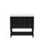 Black Bathroom Vanity With Sink 36" - Solid Wood Frame Construction. 4 Drawers. Ceramic Undermount Basin. Modern Look. Easy Assembly Required Black. Wood, Spacious Storage. Uncomplicated-1545783925
