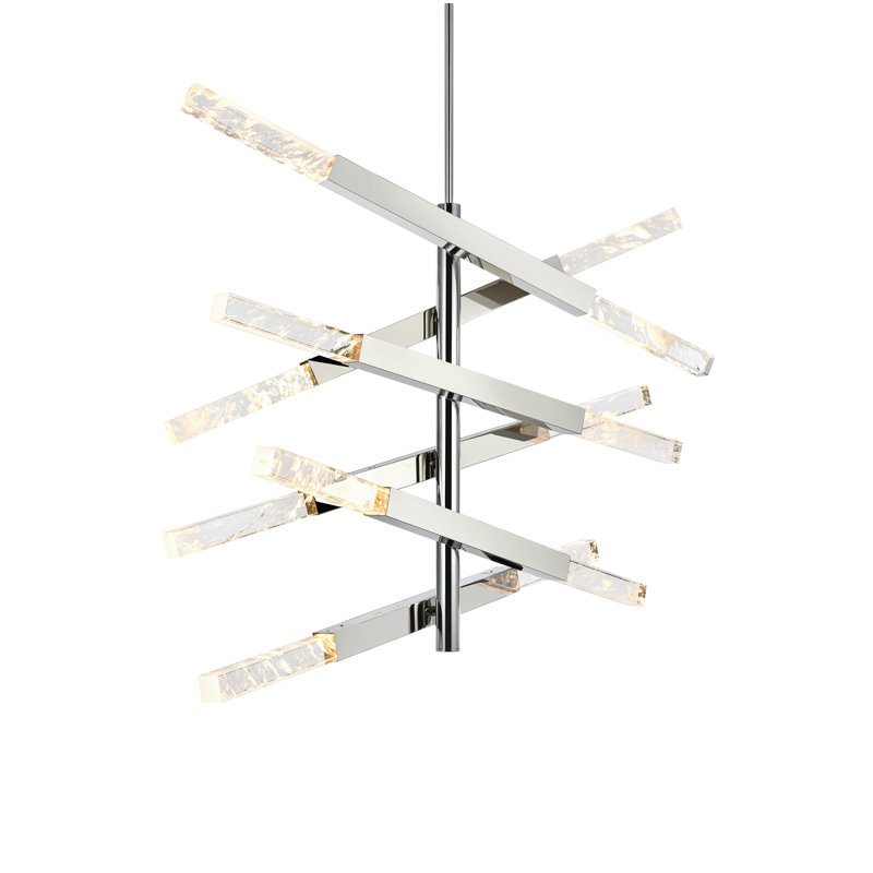 Luminaire suspendu 6 barres Axil, Chrome chrome